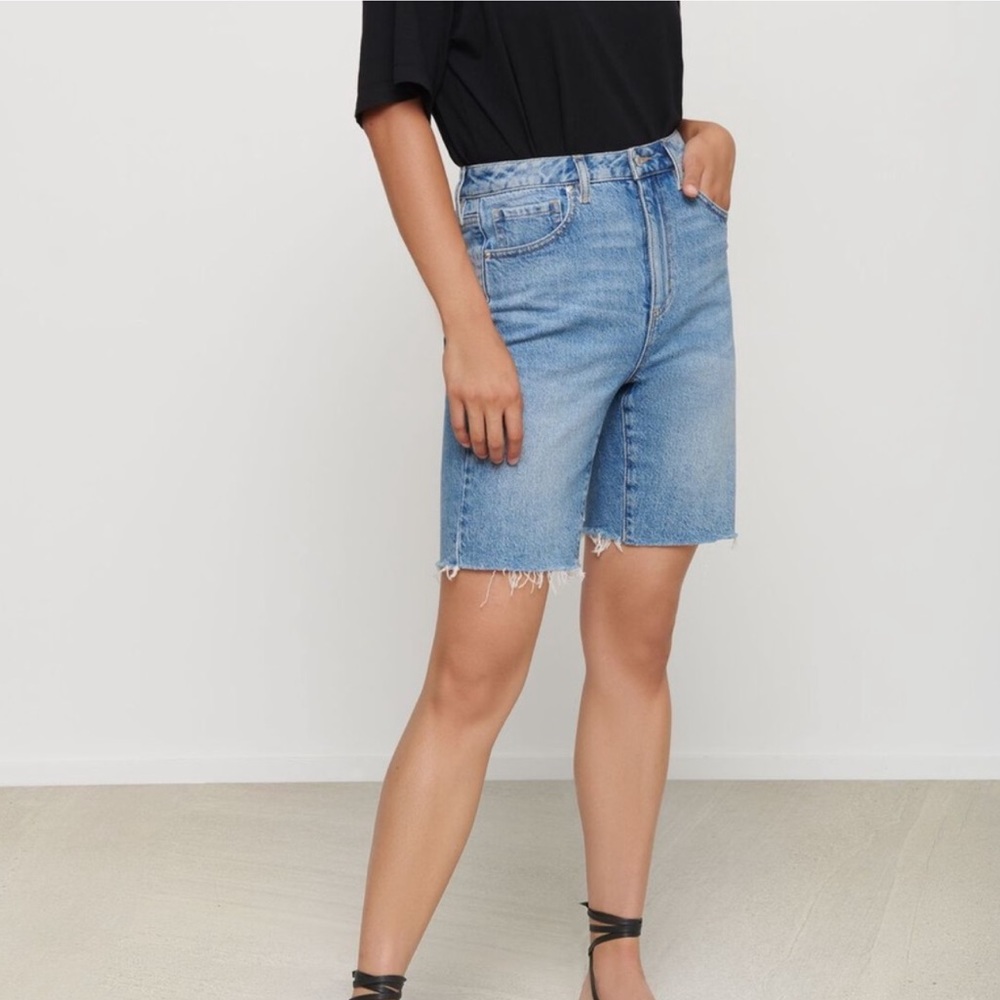 Dynamite Light Wash High Rise Bermuda Denim Shorts